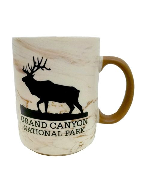 White Tan Marble Elk Mug
