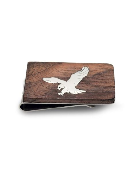 Money Clip with Silver Eagle Inlay