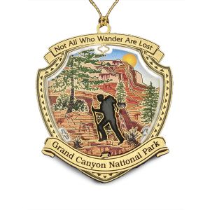 Grand Canyon Hiker Brass Ornament