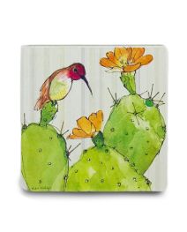 Bird on Cactus Coaster Set