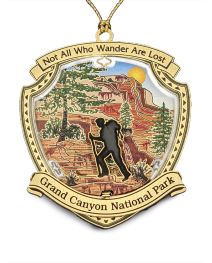 Grand Canyon Hiker Brass Ornament